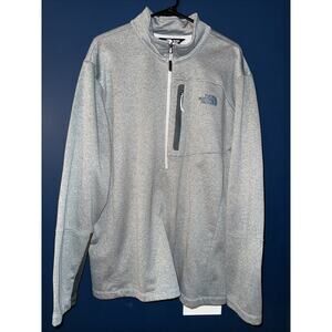 The North Face Jacket Men's Size 2XL Gray Pullover Sweatshirt 1/4 Zip Softshell